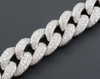 Miami Cuban Diamond Bracelet Mens 14K White Gold 8" Pave Round Cut 10.56 Ct.