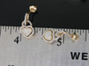 LADIES YELLOW GOLD DIAMOND HEART LOVE DANGLE EARRINGS