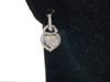 LADIES YELLOW GOLD DIAMOND HEART LOVE DANGLE EARRINGS