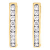 10K Yellow Gold Channel Set Diamond Hoops Ladies Round Earrings 0.95" 1 CT.