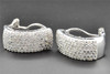 Diamond Hoops Huggies .925 Sterling Silver Ladies Round Cut Earrings 1.00 Ct