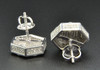 Diamond 3D Hexagon Shape Studs Mens Ladies 10K White Gold Pave Earrings 0.60 Ct.