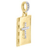 10K Yellow Gold Real Diamond Holy Book Bible Cross Pendant 1.10" Charm 0.18 CT.