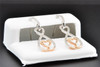 Diamond Infinity w/ Heart Dangle Earrings 10K Two Tone 1/4 Ct Screw Backs