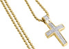 Diamond Pendant Mini Jesus Piece Cross .925 Sterling Silver Dome Charm 0.33 CT