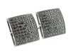 Diamond Studs Mens 10K Black Gold Round Pave Square Shape Earrings 1.64 Tcw.