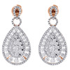14K Rose Gold Teardrop Diamond Dangle Earrings Ladies Round Cut Drop 3.64 Ctw.