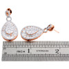 14K Rose Gold Teardrop Diamond Dangle Earrings Ladies Round Cut Drop 3.64 Ctw.