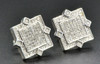 Diamond Studs Square Shape 4 Point Mens Ladies 10K White Gold Earrings 0.40 Ct.