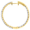 10K Yellow Gold Round Diamond Inside Out Hoop Eternity Earrings In & Out 0.50 Ct