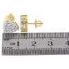 10K Yellow Gold Ladies Real Diamond Heart Studs Cluster 10.55mm Earrings 3/4 Ct.