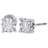 14K White Gold Solitaire Accent 6mm Round Diamond Flower Stud Earrings 1/2 Ct.