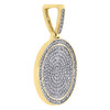 10K Yellow Gold Genuine Round Diamond Medallion Pendant 1.20" Pave Charm 0.75 Ct