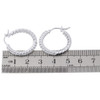 10K White Gold Diamond In & Out Hoops 0.98" Long Round Hinged Earrings 2 Ct.