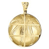 Diamond Basketball Pendant Sterling Silver Yellow Finish Sports Charm 0.55 Ct.