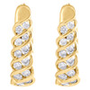 10K Yellow Gold Diamond Twisted Hoops Ladies Oval Braided Earrings 0.80" 0.50 CT