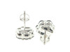 Mens Ladies 10K White Gold Flower Set Round Black Diamond Earrings Studs 2 Ct.
