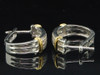 Diamond Earrings Ladies .925 Sterling Silver Round Huggie Hoops 0.15 Tcw.