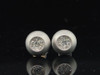 Diamond Domed Brushed Finish Earrings 10K white Gold Round Pave Studs 1/4 Tcw.