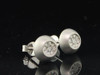Diamond Domed Brushed Finish Earrings 10K white Gold Round Pave Studs 1/4 Tcw.