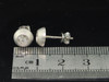 Diamond Domed Brushed Finish Earrings 10K white Gold Round Pave Studs 1/4 Tcw.