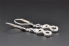 .925 Sterling Silver Baguette Diamond Hoops 0.45 Long Ladies Earrings 0.15 Ct.