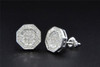 Diamond Studs 10K White Gold Round Cut 0.38 Ct Octagon Shape Earrings