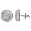925 Sterling Silver Diamond 3D Studs Illusion Set 11.80mm Circle Earrings 1/6 Ct