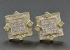 Diamond Studs Square Shape 4 Point Mens Ladies 10K Yellow Gold Earrings 0.30 Ct.