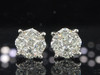 Ladies 18K White Gold Designer Round Cut Diamond Studs Earrings 1.44 Ct.