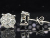 Ladies 18K White Gold Designer Round Cut Diamond Studs Earrings 1.44 Ct.