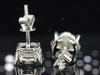 Ladies 18K White Gold Designer Round Cut Diamond Studs Earrings 1.44 Ct.