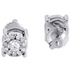 Diamond Earrings 10K White Gold Round Pave Circle Design Fashion Studs 0.18 Tcw.