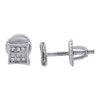 .925 Sterling Silver Pave Genuine Diamond Studs Mini 5mm Kite Earrings 0.05 Ct.