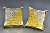 Yellow Diamond Studs 10K Yellow Gold 0.50 CT Pave Pointed Kite Shaped Earrings