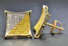 Yellow Diamond Studs 10K Yellow Gold 0.50 CT Pave Pointed Kite Shaped Earrings Yellow Diamond Studs 10K Yellow Gold 0.50 CT Pave Pointed Kite Shaped Earrings