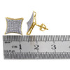 10K Yellow Gold Genuine Diamond Kite Studs Pave Set 10.70mm Earrings 0.33 Ct.