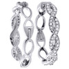 Diamond Infinity Hoop Earrings Ladies 10k White Gold Round Cut Pave 1/2 Ctw.