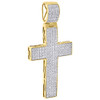 10K Yellow Gold Genuine Diamond Mini Cross Pendant 1.95" Mens Flat Charm 0.50 Ct