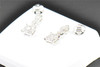 Dangle Diamond Earrings Round & Princess Cut 14K White Gold Prong Set 0.45 CT