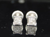White Diamond Studs .925 Sterling Silver Pave Round Cut Earrings 0.05 CT