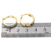 10K Yellow Gold Pave Set Round Diamond 3.6mm Hinged Hoop Earrings 0.20 Ct.