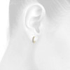 10K Yellow Gold Pave Set Round Diamond 3.6mm Hinged Hoop Earrings 0.20 Ct.