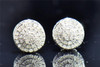 Men's Ladies 10K White Gold Round Cut Diamond 3D Circle Studs Earrings 0.26 Ct.