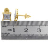 10K Yellow Gold Pave Set Real Diamond Kite Studs Mini 7.10mm Earrings 0.10 Ct.