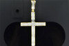 Cross Jesus Diamond Pendant Domed Men's .925 Sterling Silver Charm 0.33 Ct