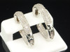 Ladies 14K White Gold In & Out White Diamond Danglers Hoops Earrings 3.02 Ct.