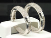 Ladies 14K White Gold In & Out White Diamond Danglers Hoops Earrings 3.02 Ct.