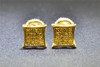 Yellow Diamond Studs 10K Yellow Gold 0.10 CT Pave Kite Shaped Small Earrings