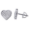 Heart Shape Diamond Studs .925 Sterling Silver White Finish Earrings 0.25 Ct.